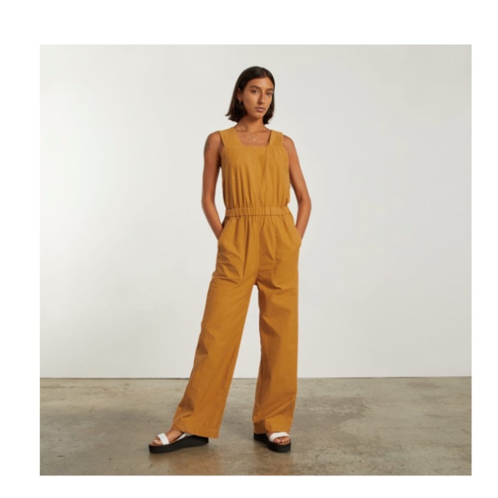 Everlane Mustard Yellow Sleeveless Wide-Leg Jumpsuit